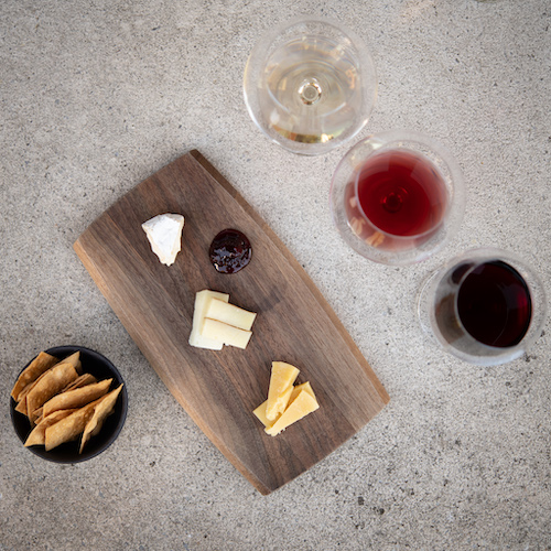 Artisanal cheese and wine pairing experience at Unsworth Vineyards.